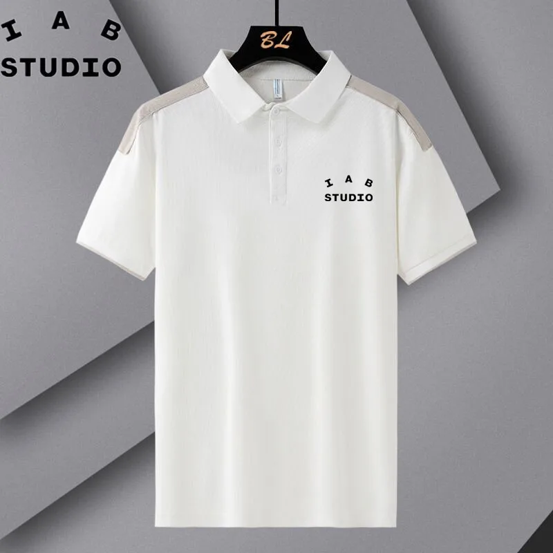 

Рубашка-поло IAB SUDIO мужская из 100% хлопка, брендовая дышащая футболка с короткими рукавами, Повседневный хлопковый топ, роскошная качественная модная одежда, на лето