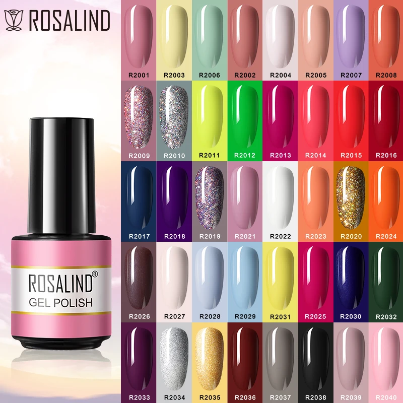 

Гель-лак для ногтей ROSALIND, 80 цветов, гибридный полуперманентный базовый и топовый лак для маникюра, удаляемый замачиванием, для самостоятель...