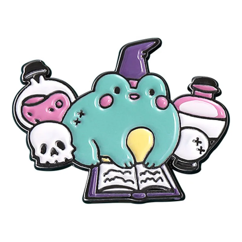 

Эмалированная брошь в виде мультяшных животных, веселая лягушка, брошь в виде лягушки, волшебника, булавка, значок на лацкан, ювелирное изде...