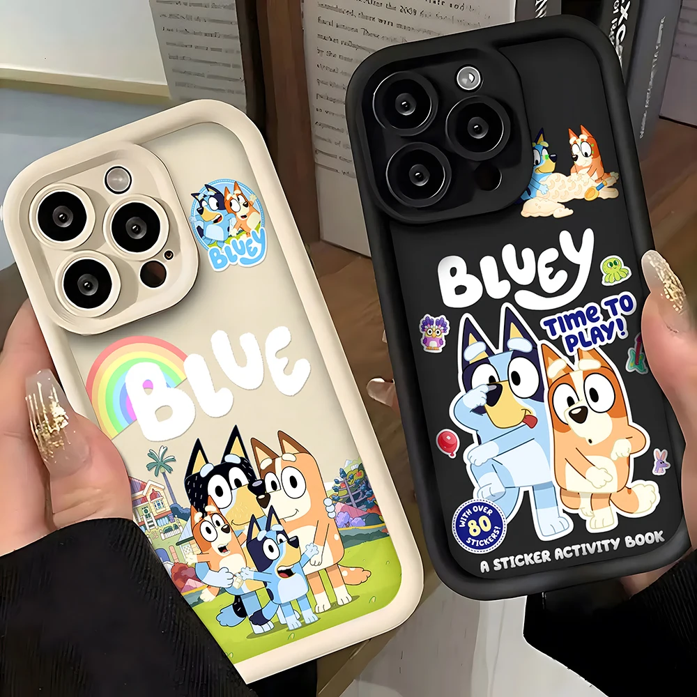 Cartoon Dog Phone Case for Samsung S25 S24 S23 S22 S21 S20 Note 20 FE Plus Ultra 4G 5G B-Blueys B-Bandits-Chillis Silicone Cover