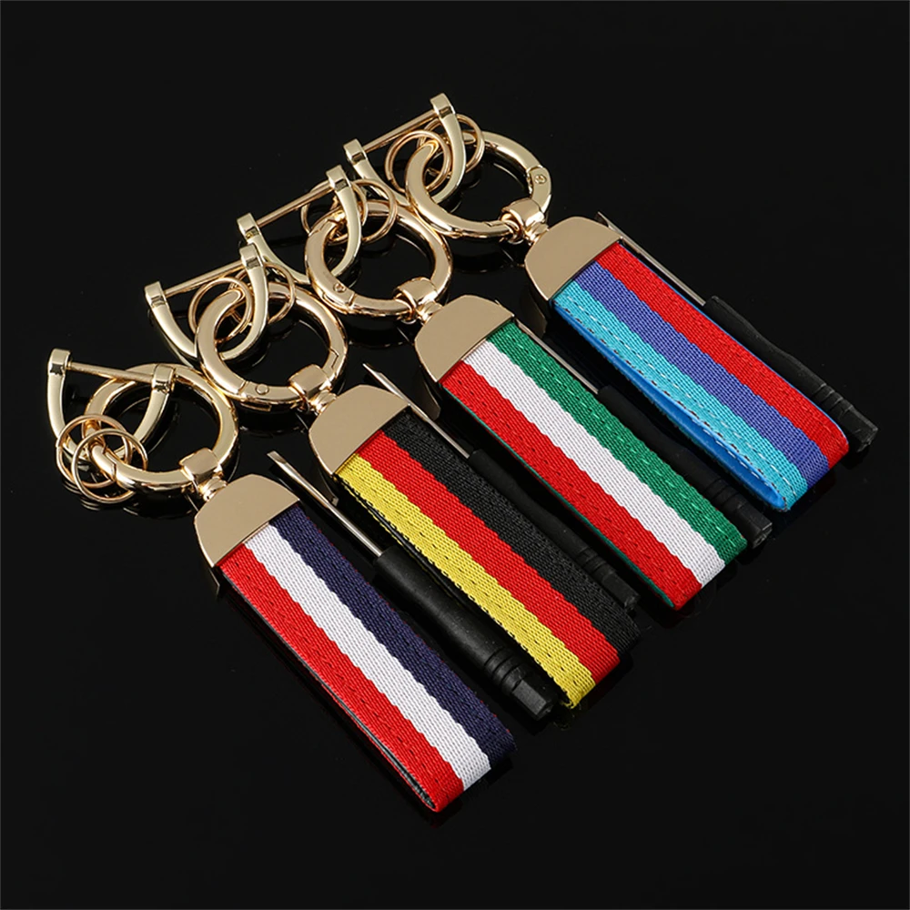 

Men Nylon Leather Belt National Flag Keychain Germany Italy France Flags Pendant Keyring Car Jewelry Accessories Gifts Souvenir