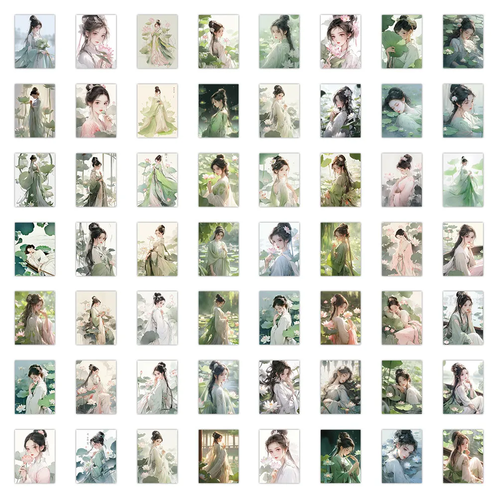 

60 шт. Наклейки с лотосом для девочек