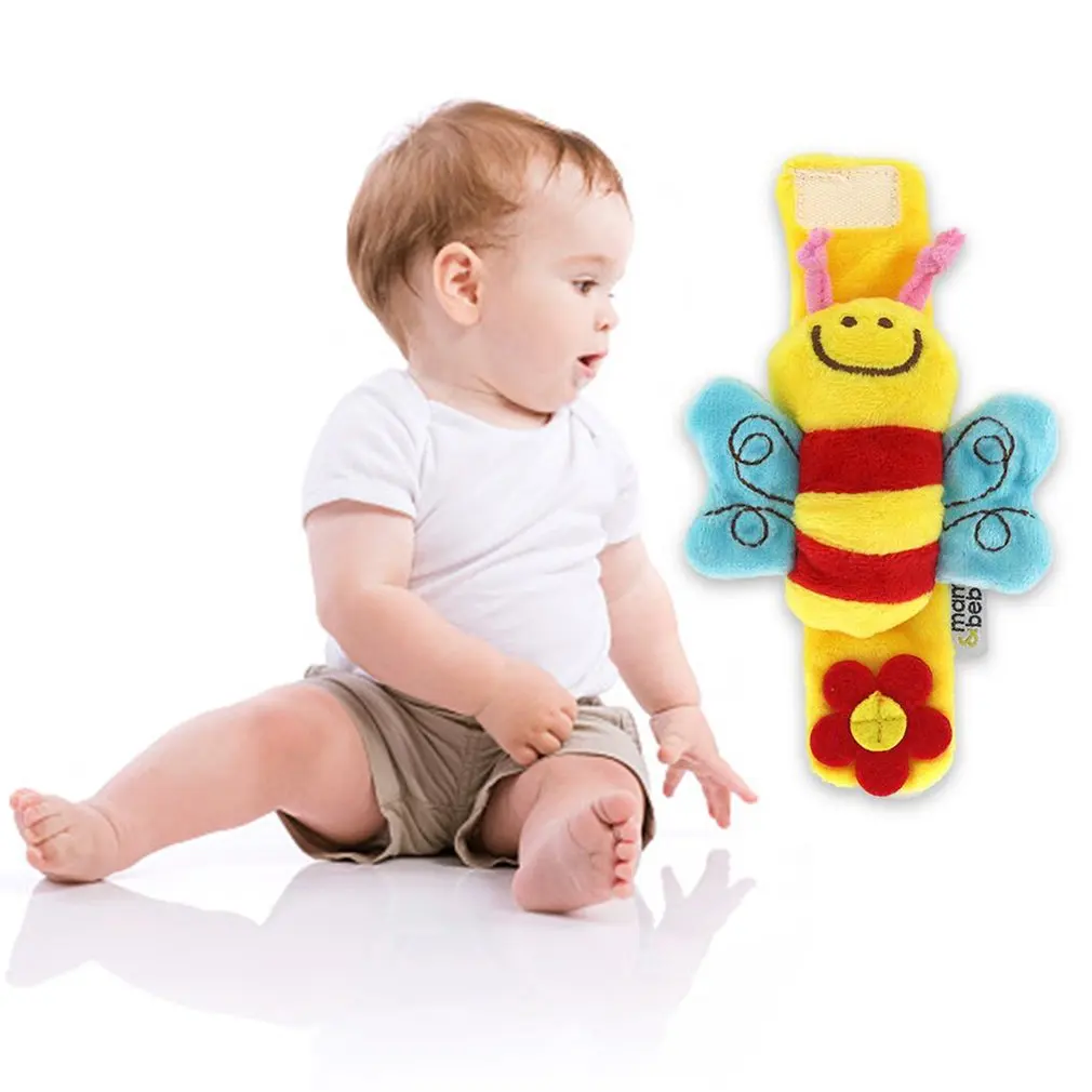 

Cartoon Plush Wrist Strap Rattles Baby Toys 0-12 Months Newborn Infant Kids Animal Wrist Rattle Finder Toy Gift Soft Rattle