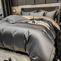 light luxury home and hotel100 counts long staple cotton four piece set 100 cotton bed sheet quilt cover embroidery bedding set