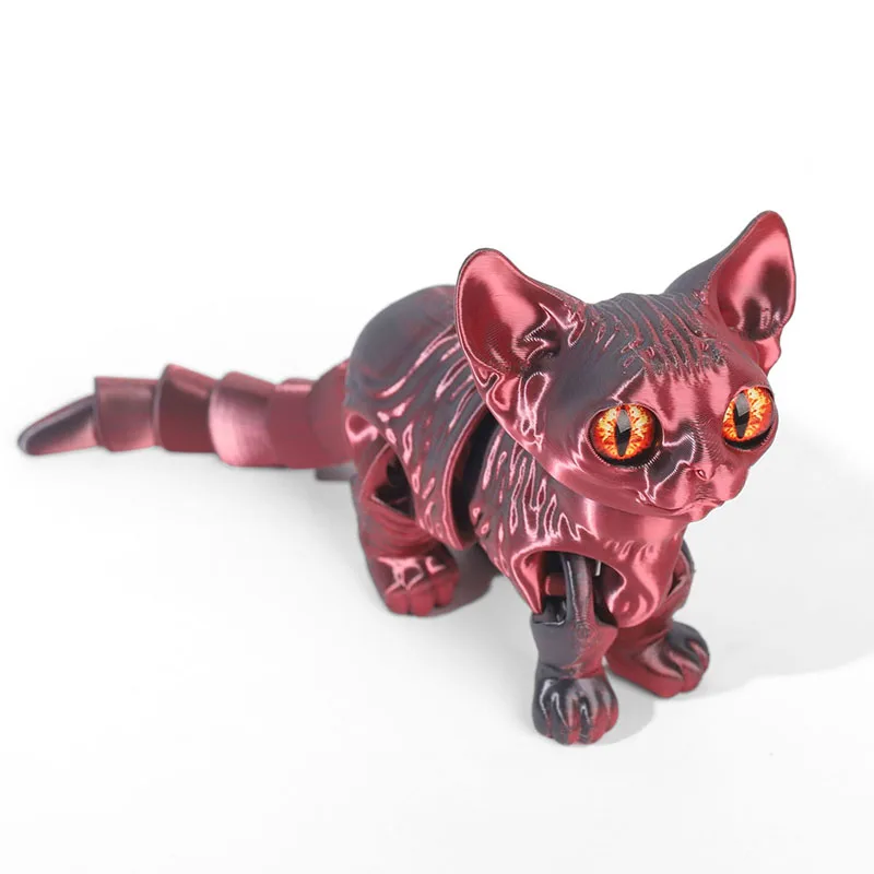 

Шарнирная шарнирная игрушка с 3D принтом кошек, фигурка милого котенка, украшения для дома, комнаты, автомобиля, декор для рабочего стола, подарок на подарок на кошку