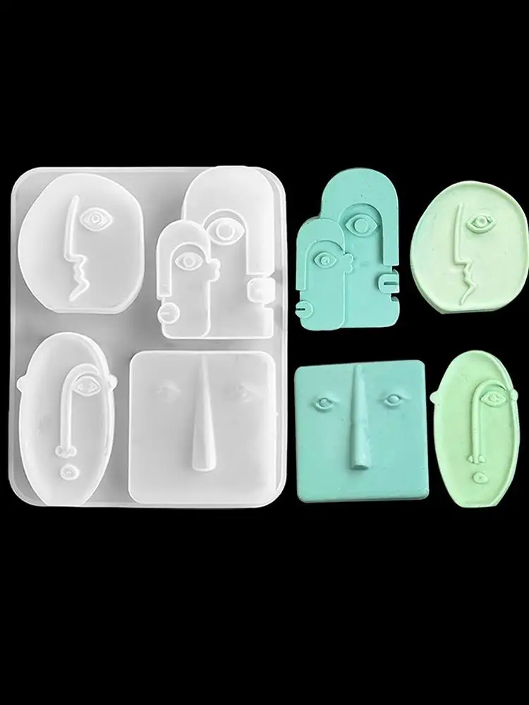 

Nordic Design Silicone Candle Mold Handmade Abstract Human Face Plaster Epoxy Resin Aromath Soap Molds Home Decor Craft Gifts