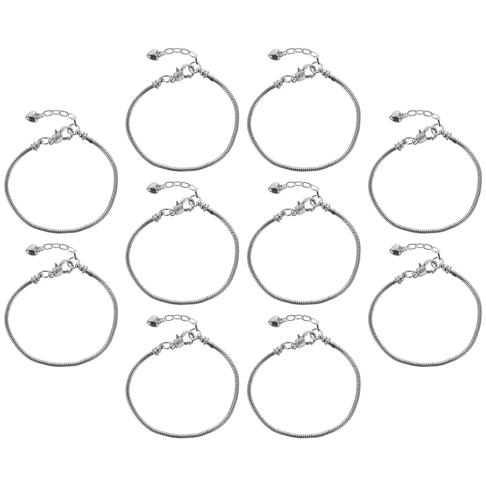 

10 Pcs Bracelet Chain Jewelry Girls Stainless Steel Bracelets Supplies Decor Snake Miss Hand Accessory