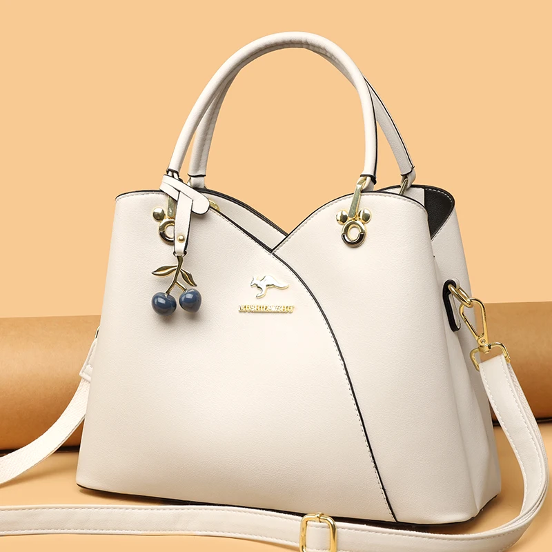 

Cowhide Women's Bag 2023 Winter New Genuine Leather Soft Single Bag Soft Messenger Bag Luxury Bag Women High-Capacity Handbag