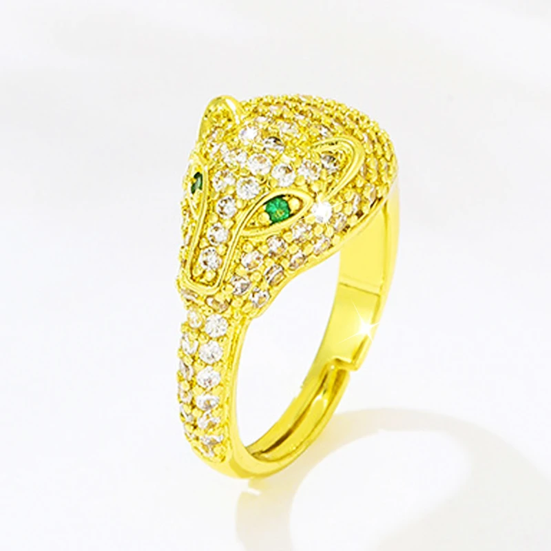 

New Trend Leopard Head Personalized Women Ring Opening Adjustable Popular Charm Temperament Ladies Rings Retro Jewelry Present