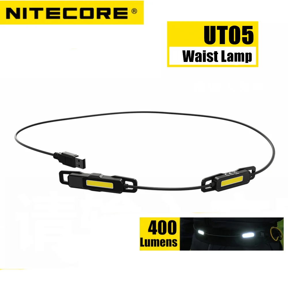NITECORE UT05 Waist Light 400LM Ultra Lightweight Outdoor Split Type Running Camping Trekking Hiking High CRI COB LED Lamp