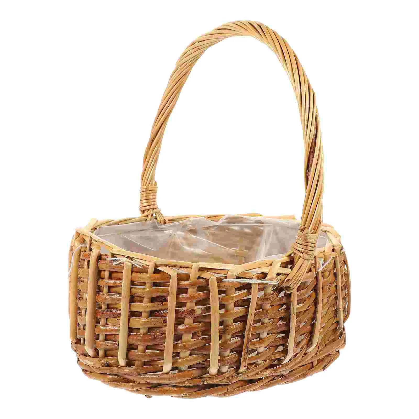 

Плетеная корзина для цветов из ротанга, корзина для хранения, корзина для всякой всячины, держатель для цветов