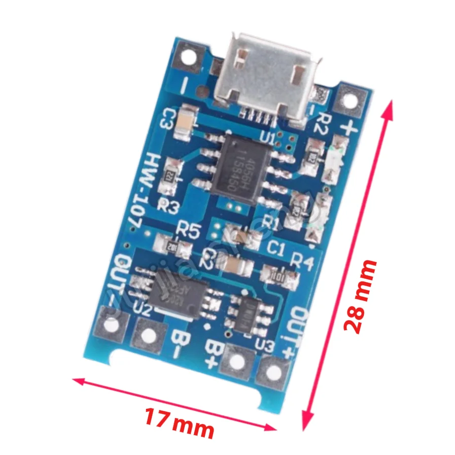 Фото 5-20 шт. TP4056 Type-C Micro USB 18650 1A плата зарядки литиевой батареи модуль интерфейс защита от зарядки 2-в-1 №3