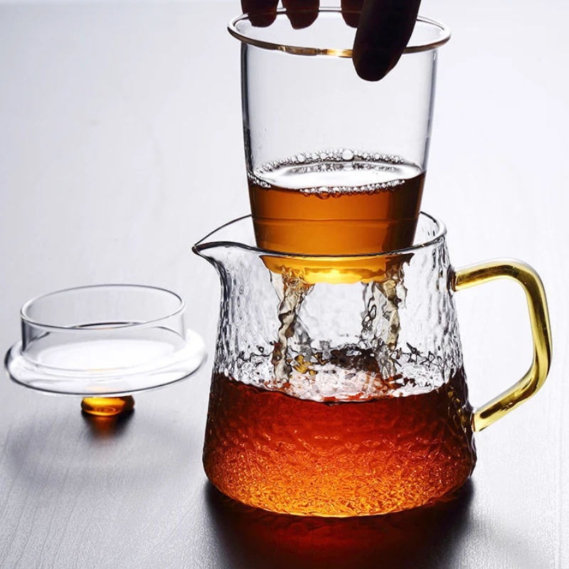 

Чайник с ситечком, заварочный термостойкий стеклянный разделитель для чая, японский молоток, взрывобезопасная чайная плита, чайный набор кунг-фу