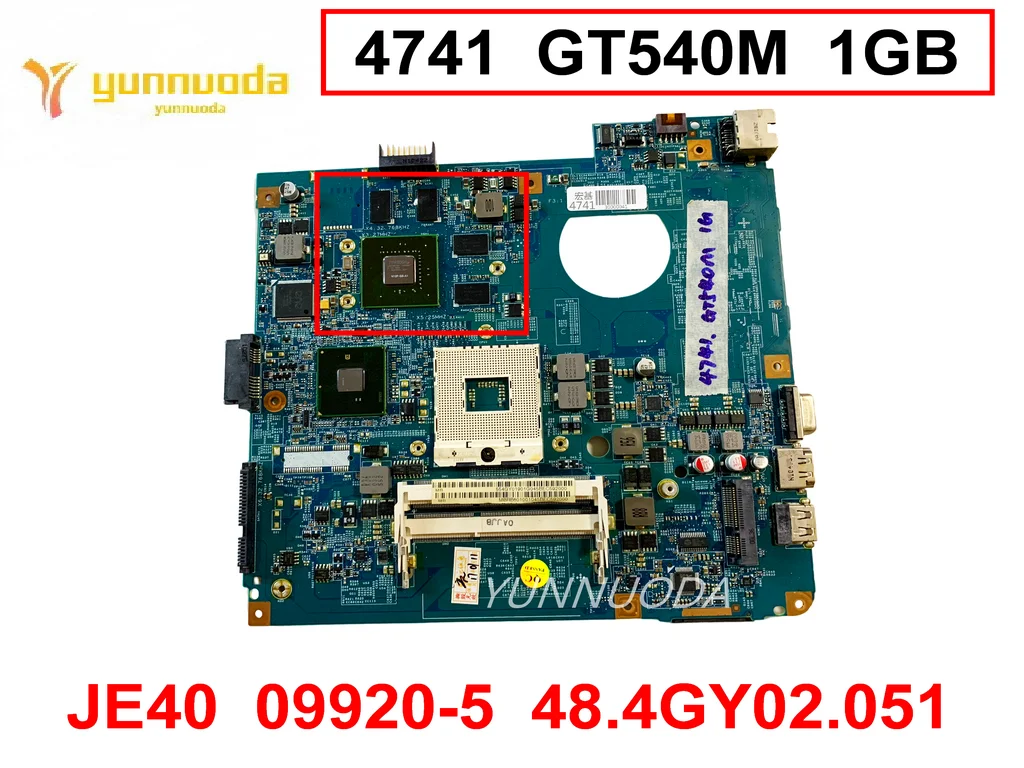 Original For Aspire Travelmate 4741G 4741Z Laptop motherboard GT540M 1GB JE40 09920-5 09920-3 48.4GY02.031 48.4GY02.051   Tested