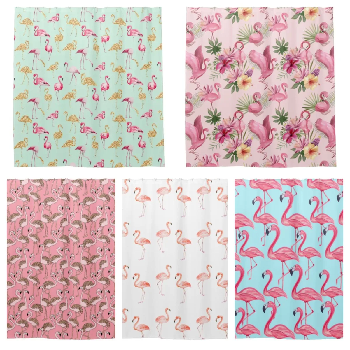 

Экзотическая милая розовая летняя бесшовная занавеска для душа с рисунком фламинго, занавеска для ванной с крючком, занавеска для ванной L220...