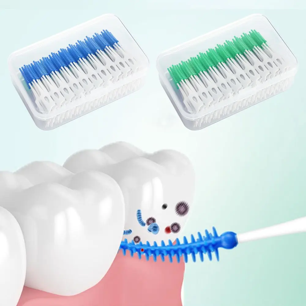 

Soft Silicone Toothpick Orthodontic Interdental Brush Oral Care Tooth Gap Box 160 pieces