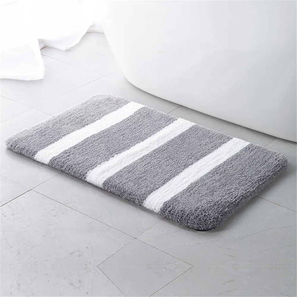

Cotton Fiber Bath Mat Super Absorbent Bathroom Carpets Bathtub Floor Rugs Doormat For Shower Room Toilet Bathroom Non-slip Mats