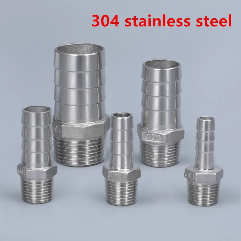 High Quality 1/2" 3/4" 1" NPT Male Thread 304 Stainless Steel Connector Durable Garden Hose Fittings 1PCS