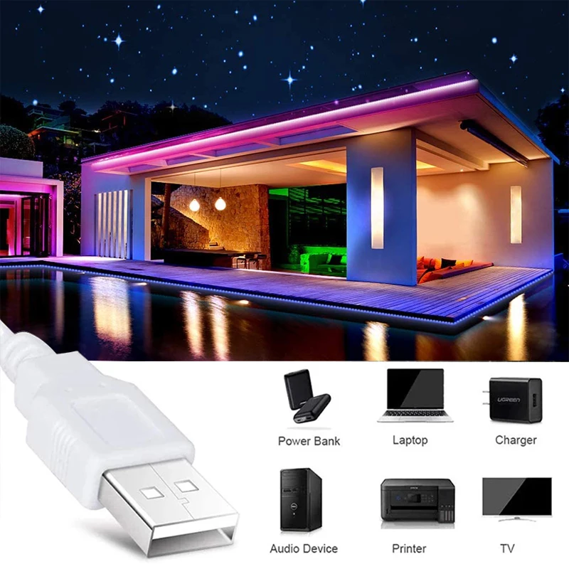 Светодиодная лента RGB 2835 5 В USB Bluetooth ИК-управление освещение рабочий стол экран