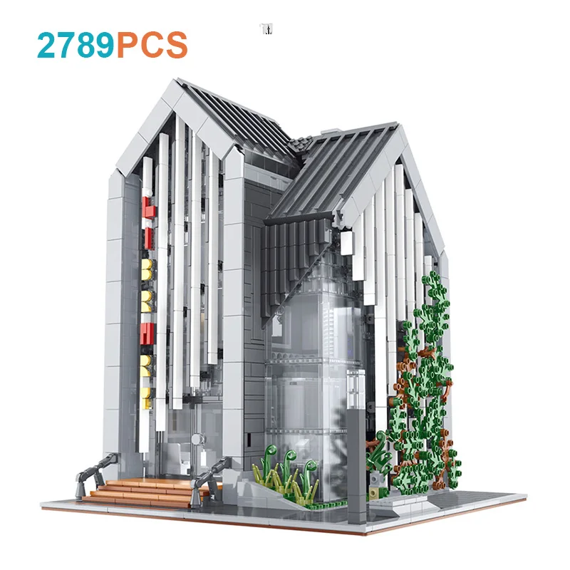 2789pcs MORK 011001 Street View MOC Series Modular Modern Library City Architecture Building Blocks Models Toys for Boys