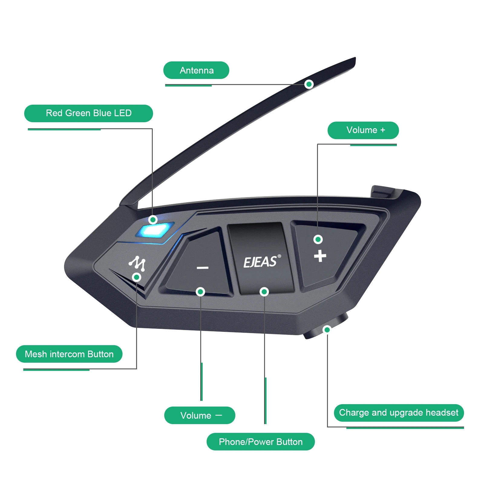 Bluetooth-гарнитура для мотоциклетного шлема до 7000 м