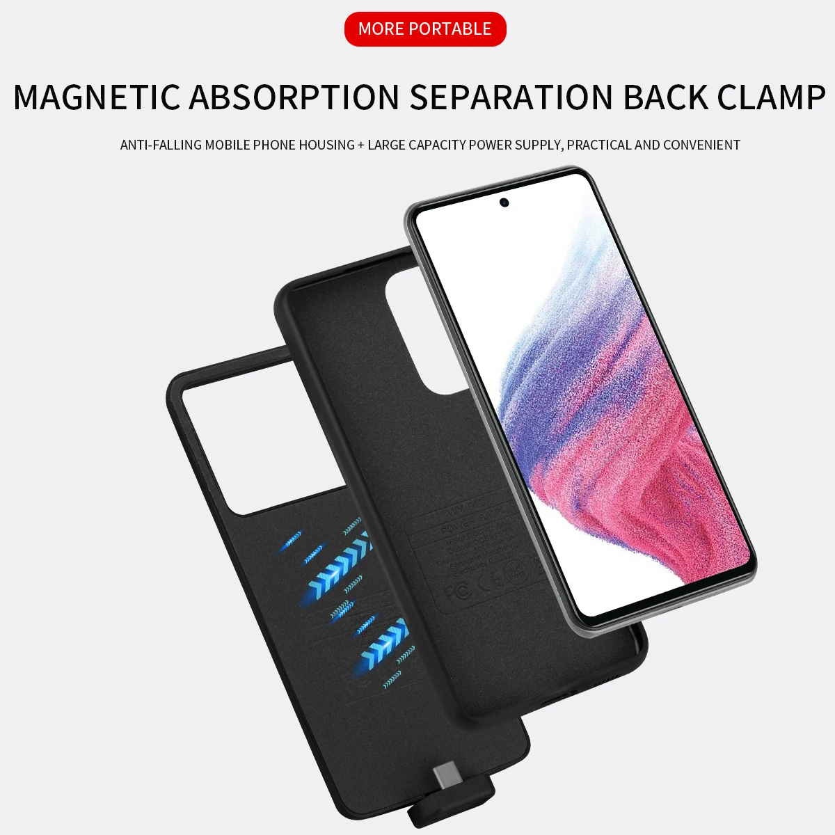 Smart Battery charger cases For Samsung Galaxy A53 A52 A52S 5g  portable Portable power bank external battery charging Cover Box