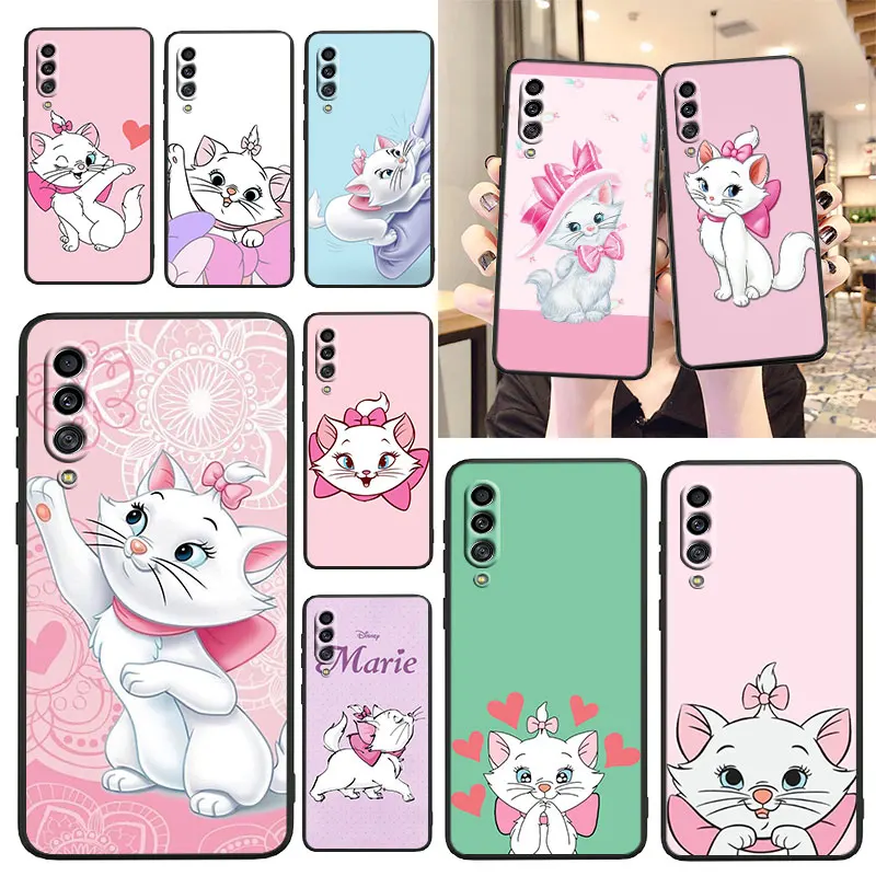 

Cute Marie Cat Phone Case For Samsung Galaxy A01 A11 A21 A31 A41 A51 A71 A81 A91 A42 A12 A02S Black Funda Cover Soft Back Capa