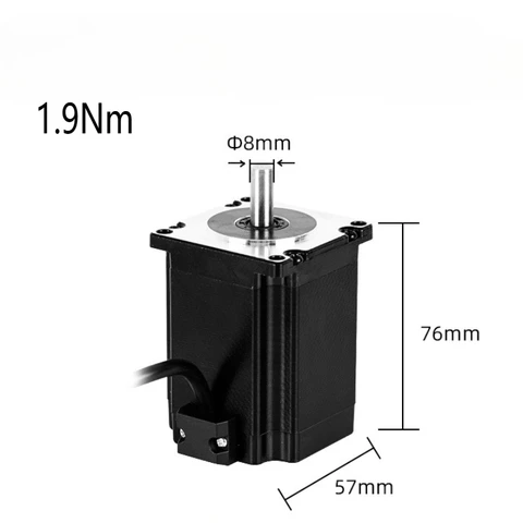 Nema 23 1,2 Нм/1,9 Нм, крутящий момент 57, шаговый двигатель, высокоскоростные микро 2-фазные двигатели постоянного тока, одноосный малошумящий робот для 3D-принтера