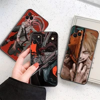 phone case for iphone 13 mini 12 mini 11 pro max se 2020 x xr xs max 8 7 6 6s plus cartoon anime chainsaw man tpu black cover