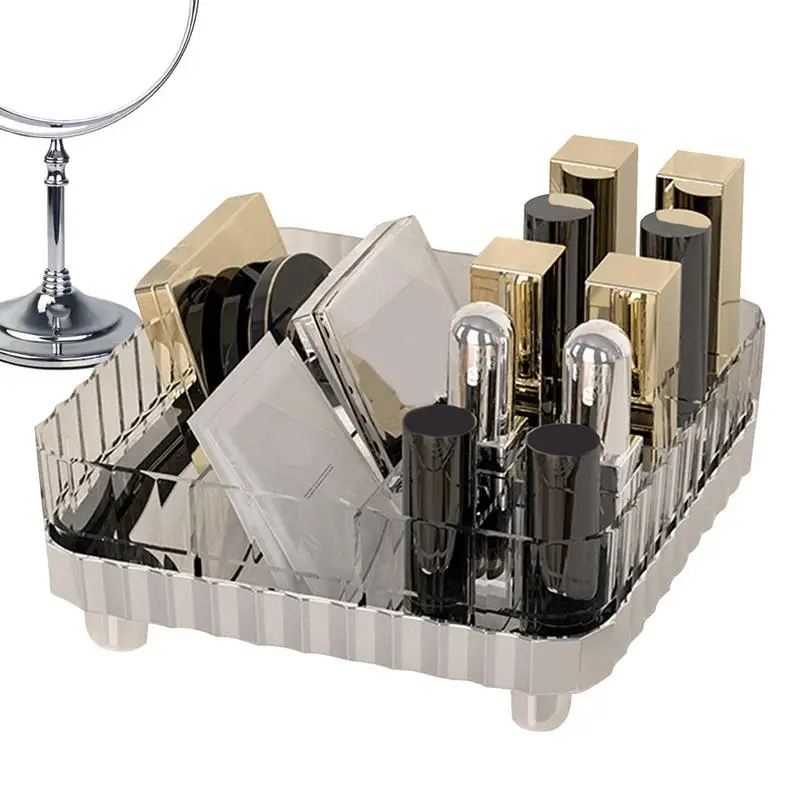 

Makeup Organizer For Vanity Cosmetic Display Cases Storage Holder With Compartments For Brushes Eyeshadow Nail Polish Ideal For