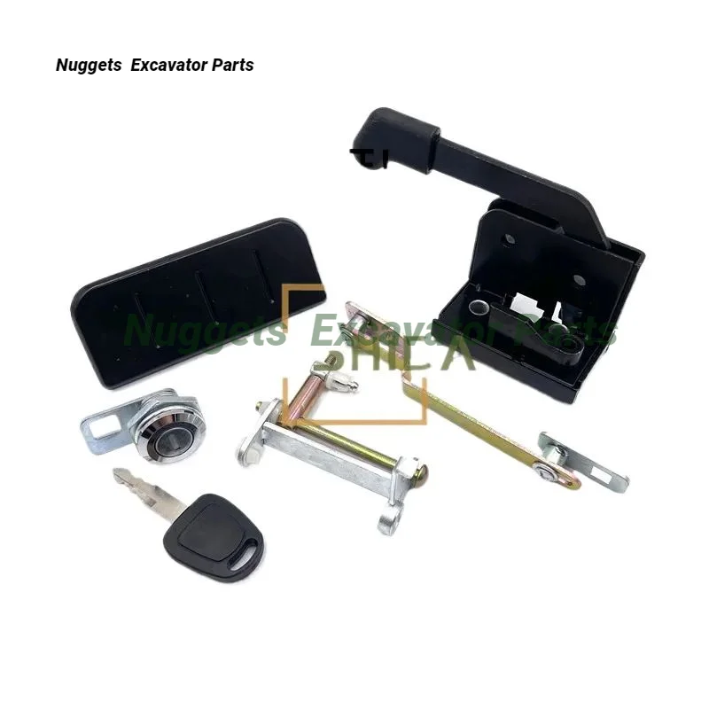 Для Doosan Daewoo DH60-7 DH80-7 цилиндр дверного замка кабины внутренняя и внешняя ручки