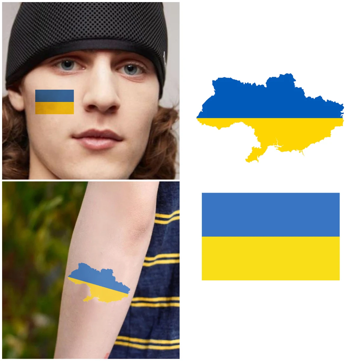 

Наклейка для татуировок «Украинский флаг», водостойкая, 5 шт./компл.