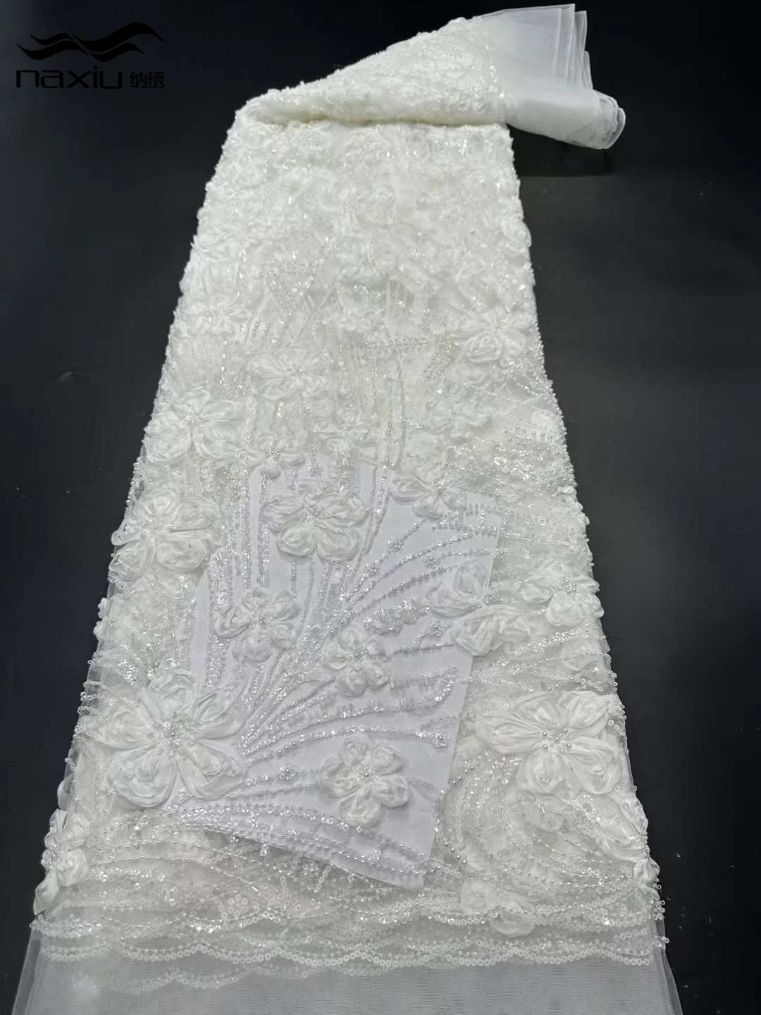 Роскошная африканская кружевная Тюлевая ткань Madison 5 ярдов 2024 французская 3D