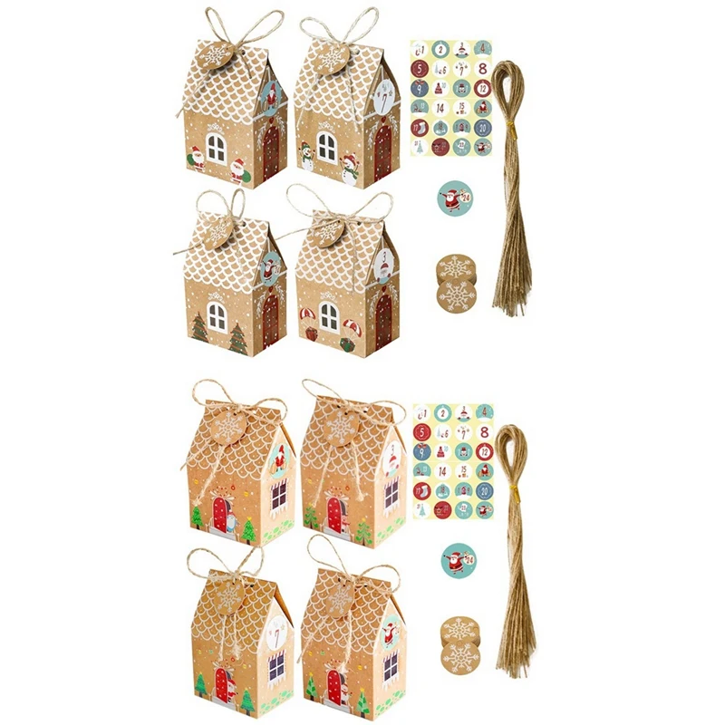 Christmas Treat Candy Favor Box With Gift Tag Sticker Countdown Xmas