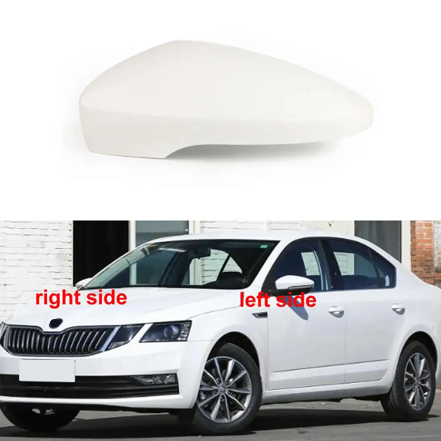 

For Skoda Octavia 2018 2019 2020 Auto Rear View Mirror Shell Cap Housing Wing Door Side Mirror White Cover