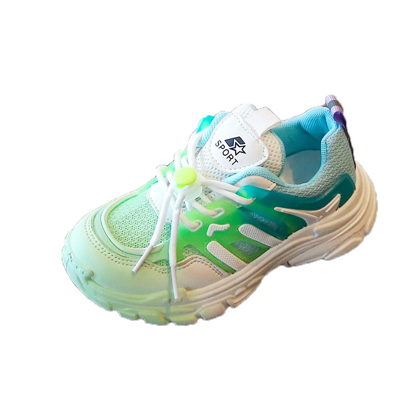 

Four Seasons Girls Boys Sneakers Knitted Breathable Sports Shoes For Children Anti Slip Soft Bottom Toddler Kids Running Shoes