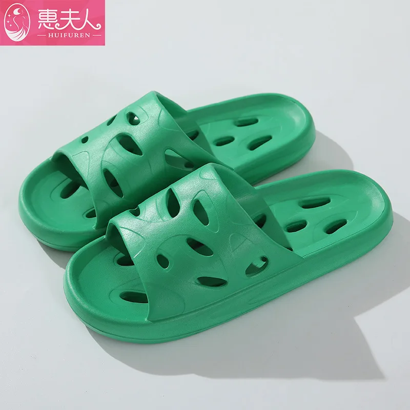Bathroom slippers men's home non slip breathable fast drying openwork home hot spring pool hotel leaky slippers women