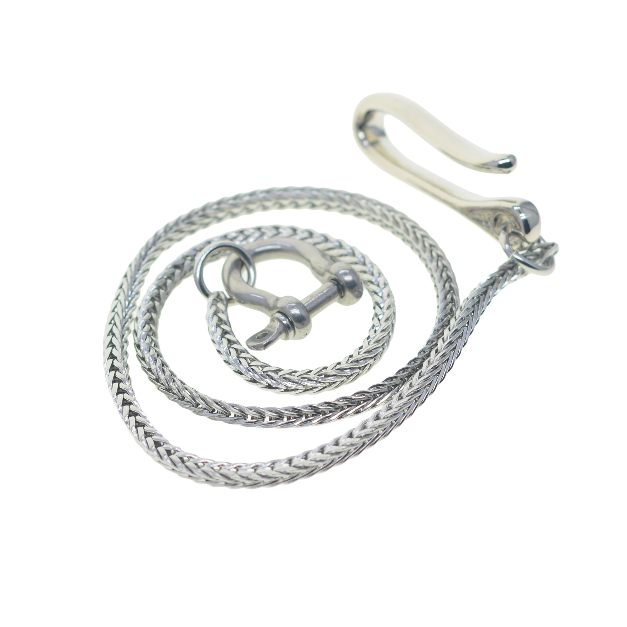 

Stainless steel wallet jean trousers biker keychains D joint shackle Japanese U hook strong 4mm thick Square fox tail chain