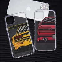 male men jdm sports car phone case transparent soft for iphone 12 11 13 7 8 6 s plus x xs xr pro max mini