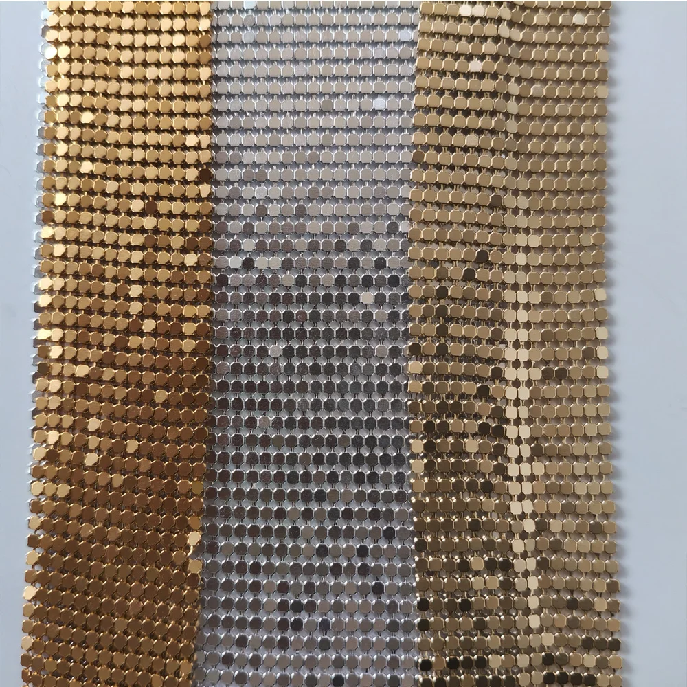 Золотая серебряная металлическая сетчатая ткань с блестками расшитая сделай сам