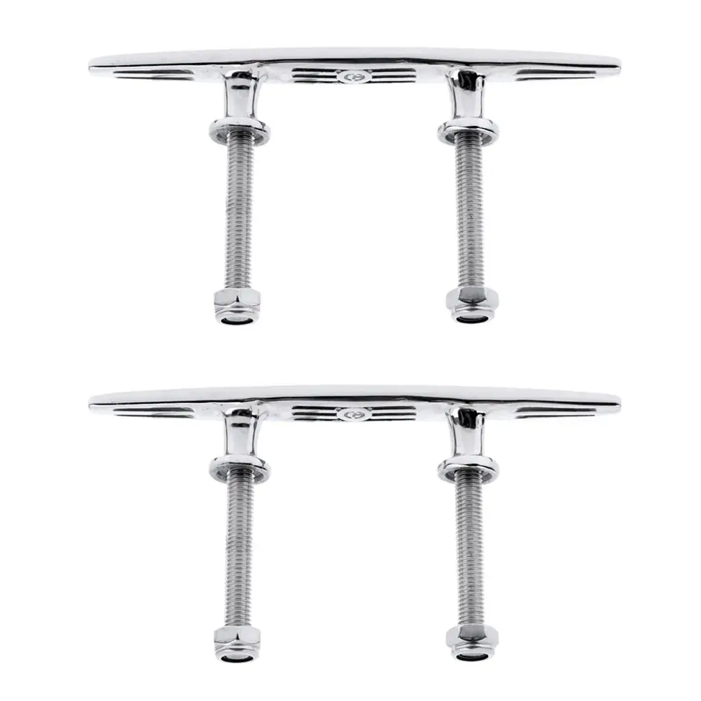 

2 Pieces Stainless Steel Marine Boat Rope Cleat Stud Mount Open Base - Durable & High Strength & Corrosion Resistant