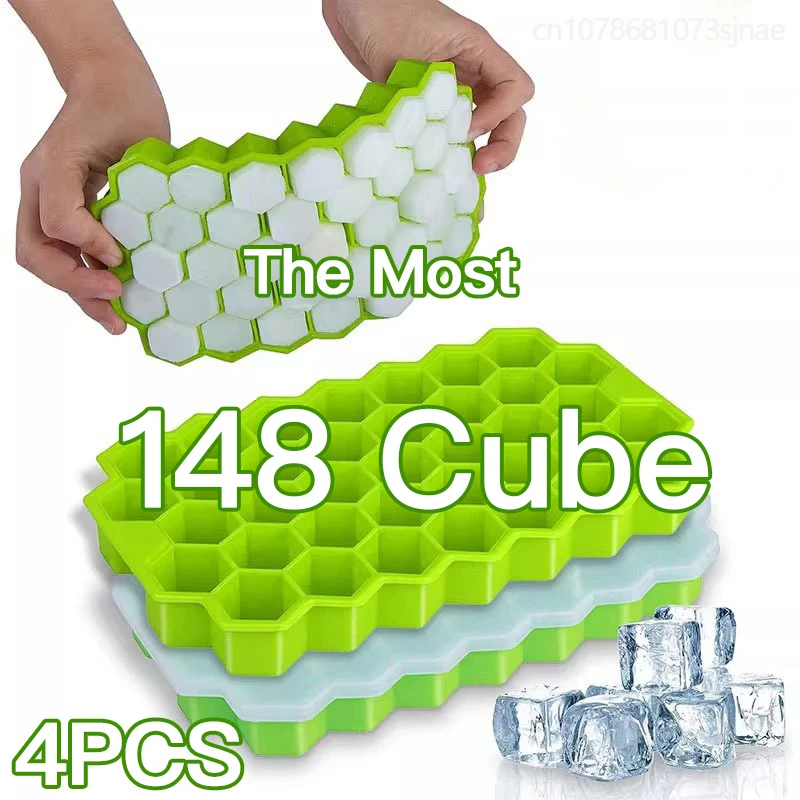 Силиконовая форма для льда лотки с крышками большая квадратная куба 148 емкость