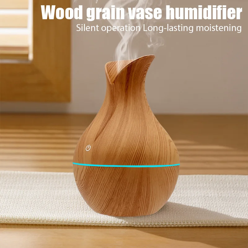 USB Ultrasonic Air Humidifier Home Aromatherapy Humidifiers Wood Grain Vase Essential Oil Diffusers Car Air Purifier Humificador