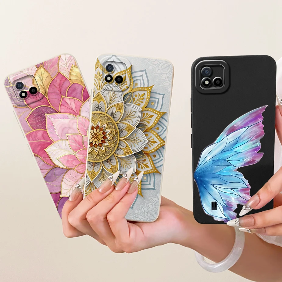 Фото Для Realme C11 2021 Чехол RMX3231 Новый чехол с рисунком цветов Мягкий чехол из ТПУ для Realme C20 C 11 2021 RealmeC11 RMX2185 Бампер №5