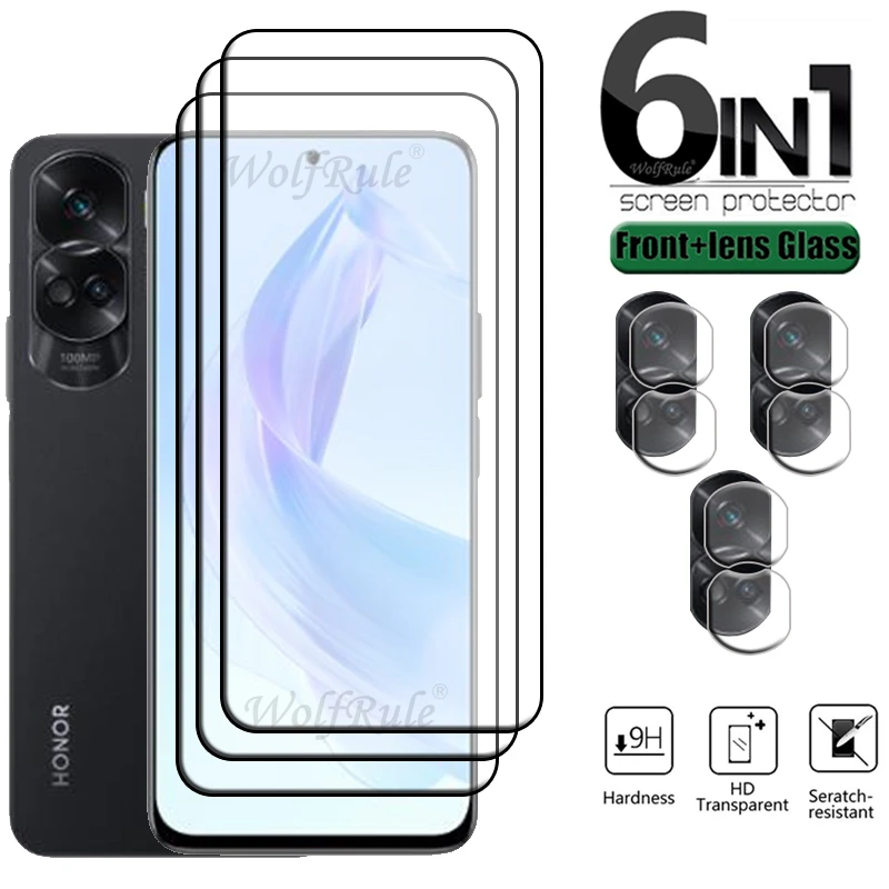 6-In-1 Per Honor 90 Lite Glass Huawei Honor 90 Lite Vetro Temperato 9H Hd Full Cover Screen Protector Honor 90 Lite Lens Glass