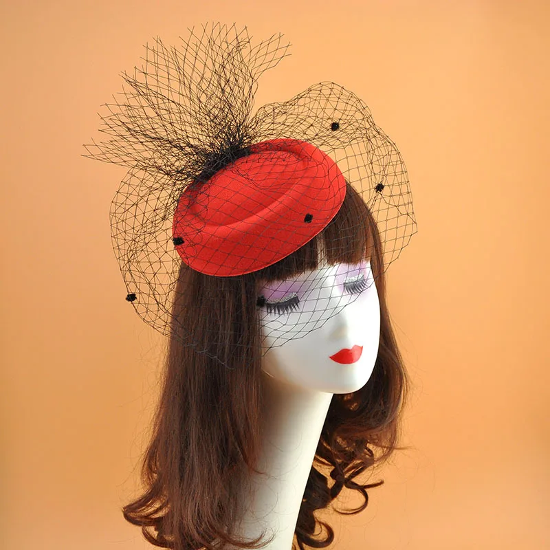 Женская винтажная шляпка с птичьей клеткой Шляпка из сетчатой ткани свадебный