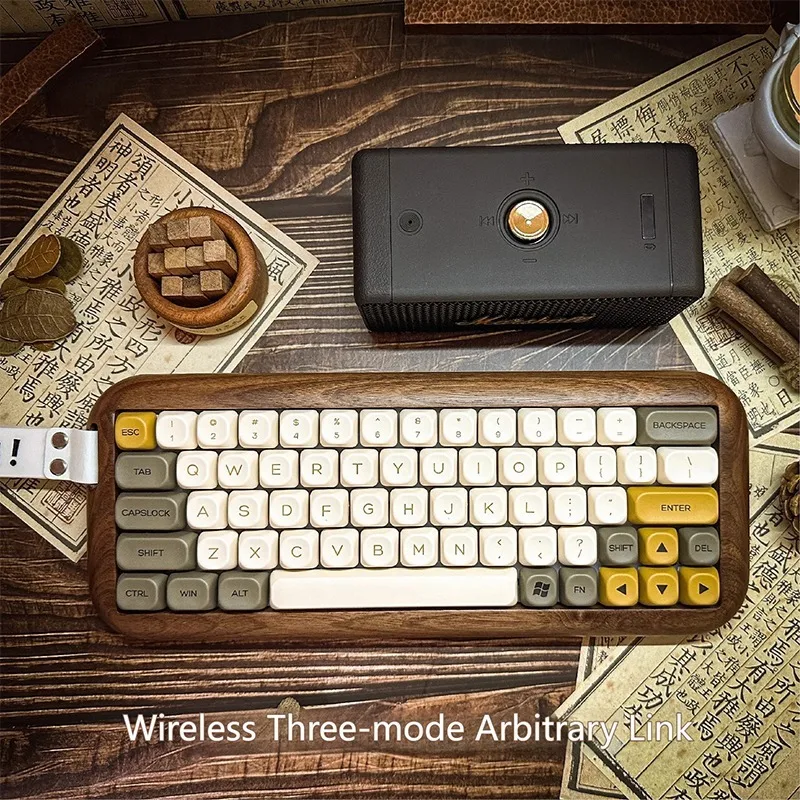 Механическая клавиатура из орехового дерева набор для клавиатуры с горячей