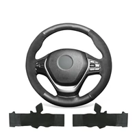 diy custom soft black suede leather steering wheel cover for bmw 3 series f30 f34 f22 f23