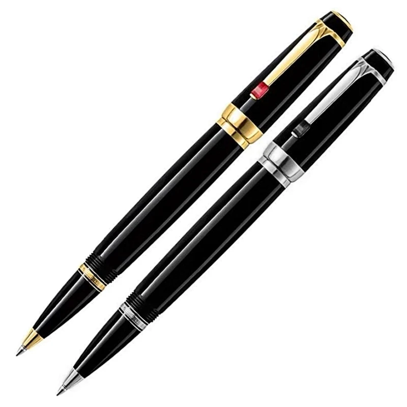 

Luxury Monte Bohemies Black Resin Rollerball Pen Classic MB 4810 Nib Office Writing Fountain Pens With Gem And Serial Number