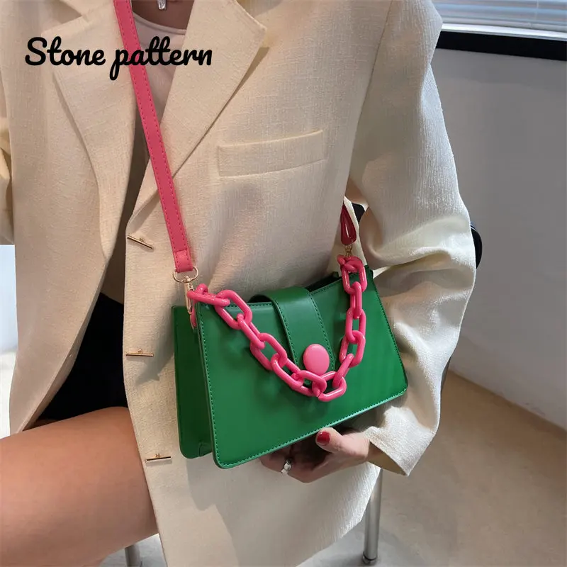 Candy Color Chain Cute Handbags 2023 Luxury Fashion Designer Small Leather Women's Handbags Female Shoulder Crossbody  Bag